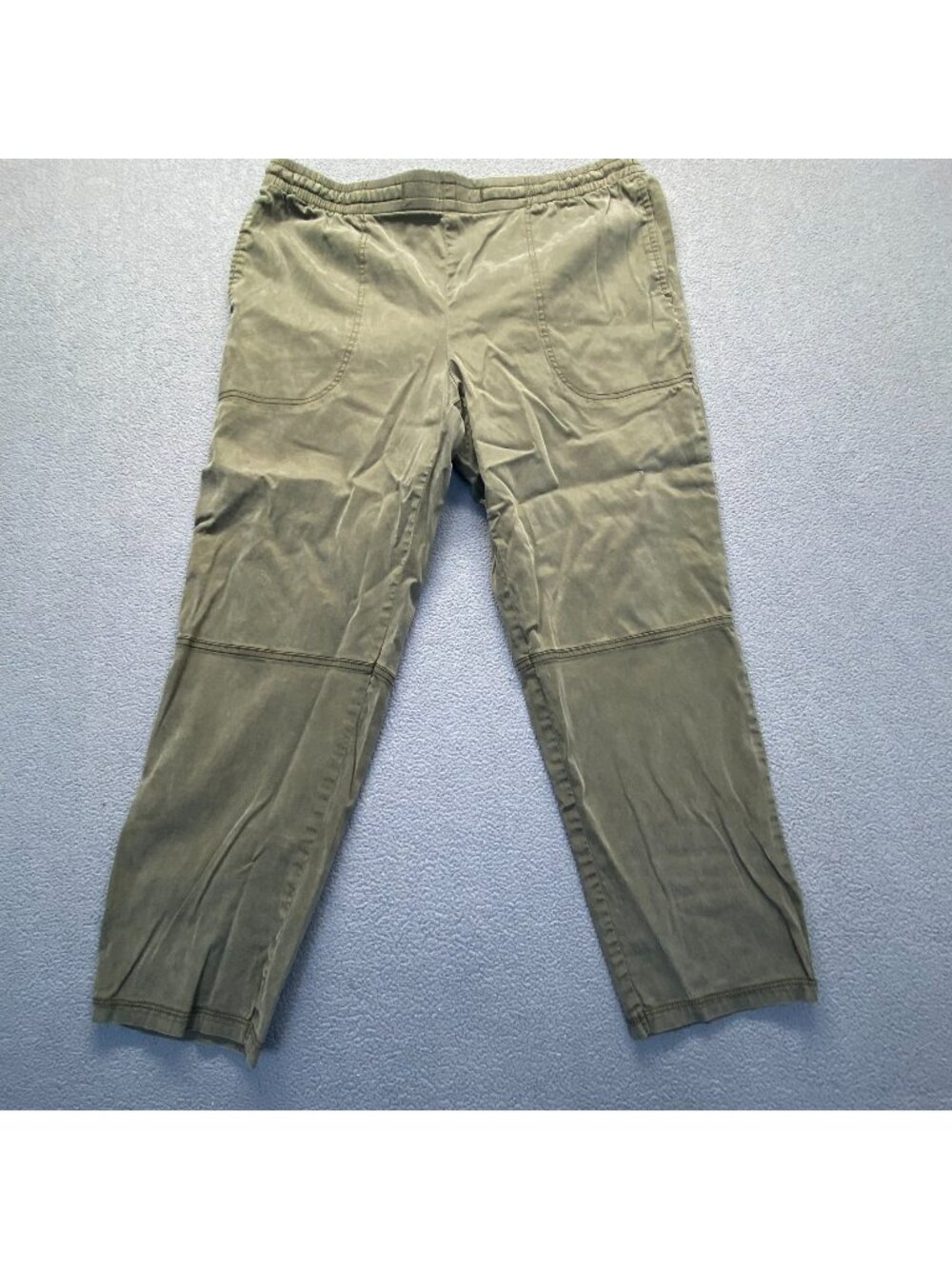 Lou & Grey  Pants   Women Size Large Elastic Waist Green Lounge Casual,Pockets